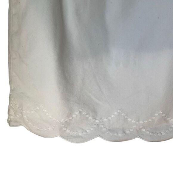 Talbots White Scallop Edge Embroidered Skirt, 4 richmom countryclub preppy - Picture 4 of 13